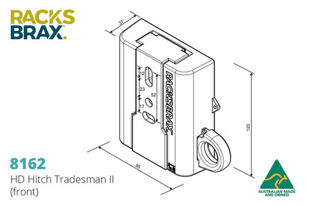 Racksbrax 8162 TRADESMAN HD 40-52 mm. afsluitbare luifel snelmontage met 2 extra montagestukken