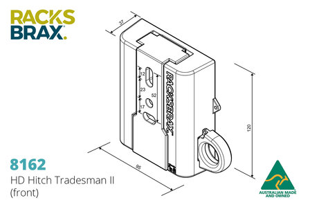 Racksbrax 8163 TRADESMAN HD 40-52 mm. afsluitbare luifel snelmontage met 3 extra montagestukken