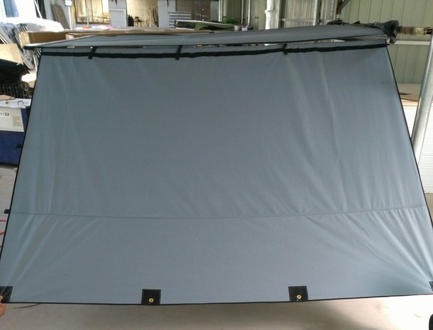 KOALA CREEK® EXPLORER luifel zijwand grijs 200x200 cm.  Rip-Stop polyester/katoen