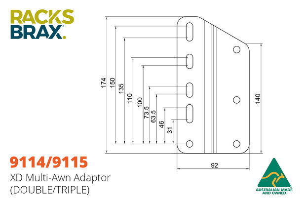Racksbrax 9114 XD luifels snelmontage-wissel set